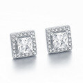 wholesale 925 Sterling Silver Cross-Border Hot-Selling Eight Hearts Eight Arrows Zircon Square Inlaid Stud Earrings for Women with OEM Service-0-8