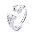 wholesale S925 Sterling Silver French-style Textured Liquid Geometric Irregular Open Ring Luxury Fashion Index Finger Ring-0-4