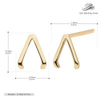 wholesale S925 Sterling Silver European and American Cross-Border New Earrings, Minimalist and Versatile Small Niche Design Ear Accessories-925 silver gold plated 925 silver