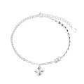 wholesale S925 Silver Minimalist Luxury Advanced Four-Leaf Clover Korean Japanese Style Trendy Matching Bracelet for Women-0-4