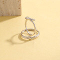 wholesale S925 Sterling Silver Knot Couple Rings Open-Ended Matching Set Minimalist High-End 520 Valentine's Day Gift-0-2