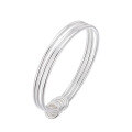 wholesale Fine Silver S990 Three-Life Three-World Bracelet for Women, Small and Exquisite Design, Light Luxury Triple Loop Bangle, Cross-Border New Product-0-4