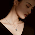 Metal Alloy Dual Heart Moissanite Necklace for Women-0-0