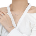 wholesale S925 sterling silver new bead chain necklace for women, minimalist style,, adjustable sliding collarbone chain-0-1