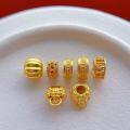 wholesale Gold-plated S925 ancient silver engraved auspicious beast spacer beads, straight-cut spacers, pumpkin beads, Buddha hand gaskets for DIY beading-0-0