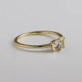 wholesale S925 gold-plated silver geometric design sky blue topaz ring, simple and versatile, women's jewelry-0-1