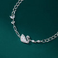 wholesale S925 silver fresh sweet ins-style niche design exquisite and simple diamond-inlaid swan bracelet S7699-0-3