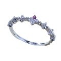 wholesale S925 Sterling Silver Pink and White Dual-Tone Zircon High-End Niche Fashion Ring for Women, Xiaohongshu-0-4