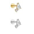 wholesale Sterling Silver With Crystal Rhinestone Stud Ear Cartilage Earrings 18g Minimalist Cross-border Versatile Piercing Ear Jewelry Flat Back Drop Studs-0-0