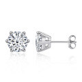 wholesale S925 Sterling Silver Classic Cross-Border Hit Four-Paw Genuine D Color Moissanite Stud Earrings for Women Factory Foreign Trade Wholesale-0-9