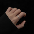 wholesale 925 Sterling Silver Brushed Matte Minimalist Vintage Plain Couple Rings for Men and Women R00201-0-3