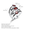 wholesale S925 Silver Designer Luxury High-End Natural Garnet Ring, Flourish Collection Natural Colored Gemstone Ring-0-0
