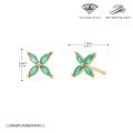 wholesale 925 Sterling Silver Colorful Zircon Flower Stud Earrings For Women-0-9