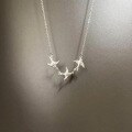 wholesale S925 Sterling Silver Robin Small Swallow Necklace Bird Flock Collarbone Chain Women Simple and Elegant Flying Bird Graceful Necklace-0-4