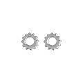 wholesale S925 Sterling Silver Small Sun Stud Earrings, Serrated Edge, Miniature, Elegant And Stylish Jewelry For Students, Unique-0-0
