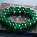 S925 Silver Green Chalcedony 10MM Buddha Bead Ruyi Necklace-0-2