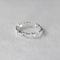 wholesale S925 Sterling Silver Fresh Sweet Ins Style Niche Design Pink Diamond Heart Bow Ring R02726-S925 silver ring hollow heart style>Adjustable opening