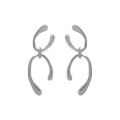 wholesale S925 Sterling Silver ET474 Korean Version Ins Minimalist Design Double-Layer U-Shaped Versatile Stud Earrings for Women-0-5