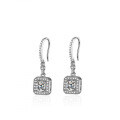 S925 Silver Moissanite Earrings with Luxury Square Envelope and Tassel Design-0-3