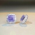 wholesale 925 Sterling Silver Purple Color Gemstone Earrings for Women,-0-1