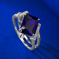 wholesale S925 silver new jewelry 8*10 purple-blue diamond high-carbon diamond-0-1