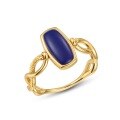 wholesale Metal material first, Japanese light luxury lapis lazuli and rose quartz reversible ring for women, vintage style, can be worn as a pendant, multi-functional ring-0-4
