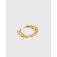 wholesale S925 sterling silver Korean version ins minimalist Möbius twist ear clip earrings for women-18K gold [single]>925 silver