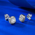 wholesale S925 Silver Cross-Border New Product 60mm Round Simulated Diamond Stud Earrings, Fashionable, Minimalist, and Versatile Item-0-3