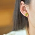 wholesale 925 silver with certificate filigree openwork Hetian jade earrings, new Chinese-style palace antique egg-faced jade ear studs earrings-0-1