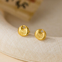 wholesale S925 Sterling Silver Fresh and Sweet Ins Style Niche Design Exquisite Minimalist Lucky Bag Ear Studs M06556-S925 silver pair 925 silver