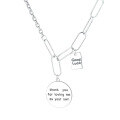 wholesale S925 Sterling Silver Trendy Hip-Hop Style English Round Pendant with Square Charm Linkage Choker Necklace-0-4