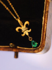 wholesale S925 Sterling Silver Red Elk Whole Body French Light Luxury Retro Fashionable Teardrop Pendant Daily Commute Necklace-BX0358-Gold 925 Silver