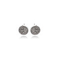 wholesale 925 Sterling Silver Round Stud Earrings for Men, Trendy and Unique Niche High-End Crystal Cluster Earrings for Women, Black Men's Earrings-0-4