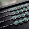 wholesale S925 silver jewelry with 5 high-ice blue water 7mm large cabochon natural jadeite bracelet-0-2