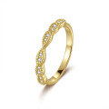 S925 Silver 18K Gold Plated Moissanite Eternity Band Ring-0-3