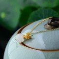 wholesale 925 silver antique gold-plated with Hetian jade pendant, light luxurygourd necklace with certificate from the manufacturer-0-1