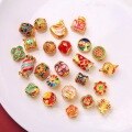 wholesale Metal materials: ancient French gold, old gold, fired enamel, cloisonné, sand gold Accessories: fortune beads, spacer beads, back cloud DIY accessories for bracelets-0-2