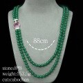 wholesale 925 Silver Gold-Plated Choker Necklace with High-Carbon Diamond, Muzo Green Agate, New Chinese Style for Qipao Women's Necklace-0-1
