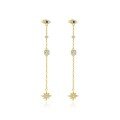 wholesale S925 Sterling Silver Cross-border Wholesale Star Moon Micro-inlaid Tassel Earring Set-0-2