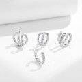 wholesale S925 silver plated with 18k gold Korean minimalist ear cuff for women without piercings, set with moissanite, stackable earrings-0-3