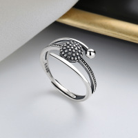 wholesale S925 Sterling Silver Multi-Layer Geometric Irregular Ring Fashion-392J/approx. 2.76g Adjustable opening