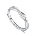 wholesale S925 Sterling Silver Original Design High-end Couple Rings Adjustable Plain Band Rings Valentine's Day Gift-0-26