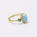 wholesale Sterling Silver Daily Wear Minimalist Luxury Egg-shaped Larimar London Blue Ring-0-1