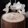 wholesale S925 Sterling Silver Cross Pendant Necklace for Women, Fashionable and Sweet Short Chain, Xiaohongshu Collarbone Chain D0439-0-3