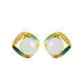 wholesale 925 Silver Gold-Plated Hetian Jade Earrings Vintage Ear Accessories Elegant and Luxurious High-End Natural Jade Earrings-0-4