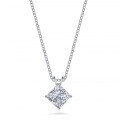 Sterling Silver Pendant with 2-Carat Moissanite and Square Frame-0-4