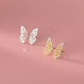 wholesale S925 Sterling Silver Hollow Diamond Butterfly Earrings, Super Fairy Elegant and Versatile Women's Earrings M00692-0-3
