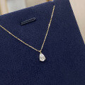 wholesale 18K Gold Fashion Cultured Pear Drop Pendant Necklace with 05ct Genuine Diamond, Minimalist Single Diamond K Gold Jewelry-0-1