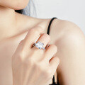 Sterling Silver 5ct Moissanite Ring, Princess Square Cut, Bulk Wholesale-0-3