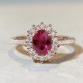 wholesale 925 Sterling Silver Pink Diamond Ring Women's Ins Style Simple and Versatile Live Streaming Hit Snowflake Ring High Carbon Diamond Ring Wholesale-0-7